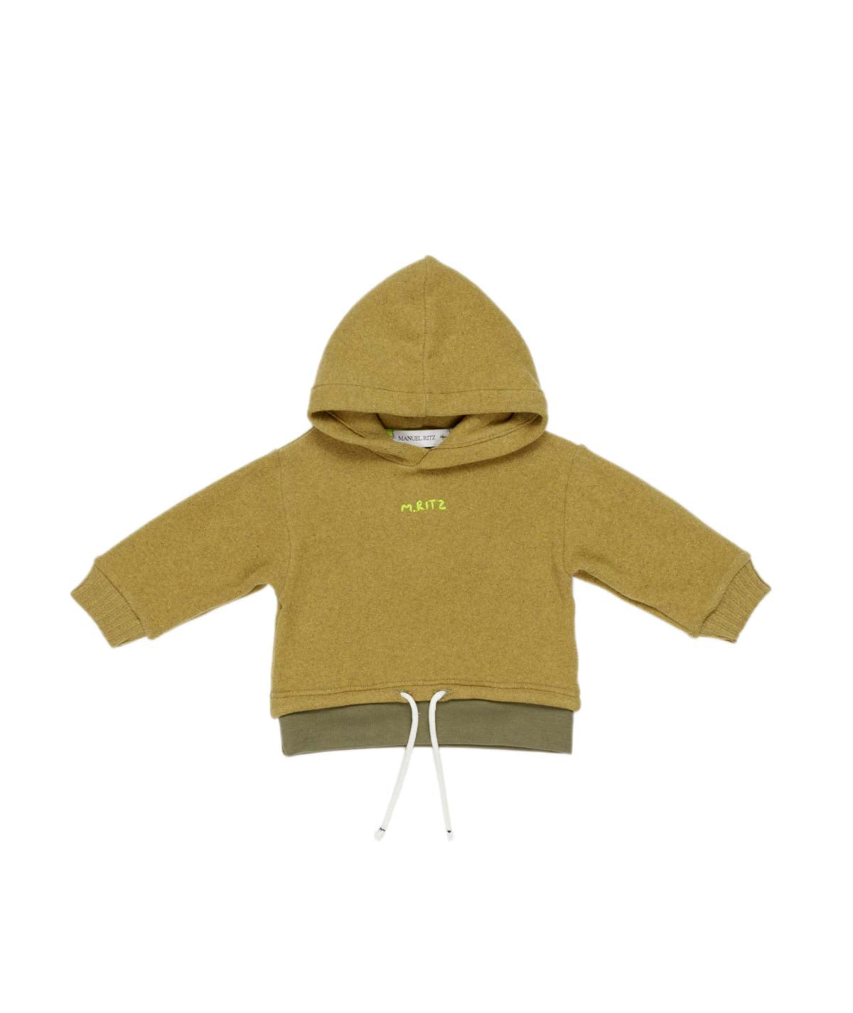 Baby Boy Hooded Sweatshirt with Logo and Drawstring Hem Oil / 9M