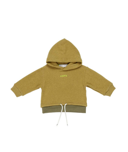 Baby Boy Hooded Sweatshirt with Logo and Drawstring Hem Oil / 9M