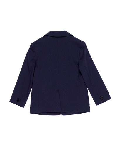 Boy Single-Breasted Blazer with Logo Detail Milk / 9M