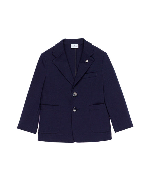 Boy Single-Breasted Blazer with Logo Detail Milk / 9M