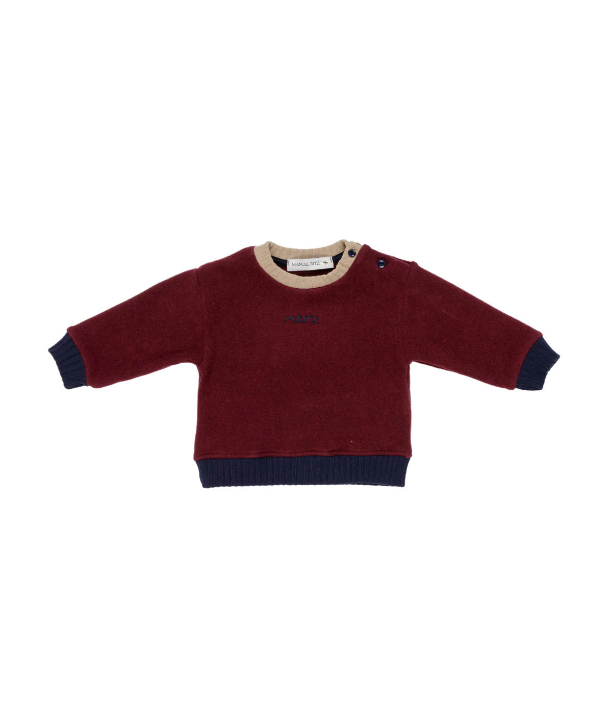 Boy Crewneck Sweatshirt with Logo Embroidery