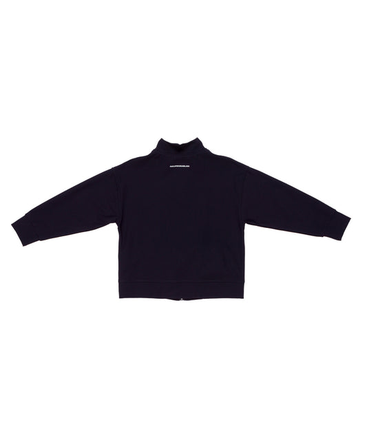 Boy High Neck Sweatshirt with Logo Detail Blue / 8Y