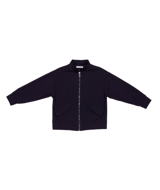 Boy High Neck Sweatshirt with Logo Detail Blue / 8Y