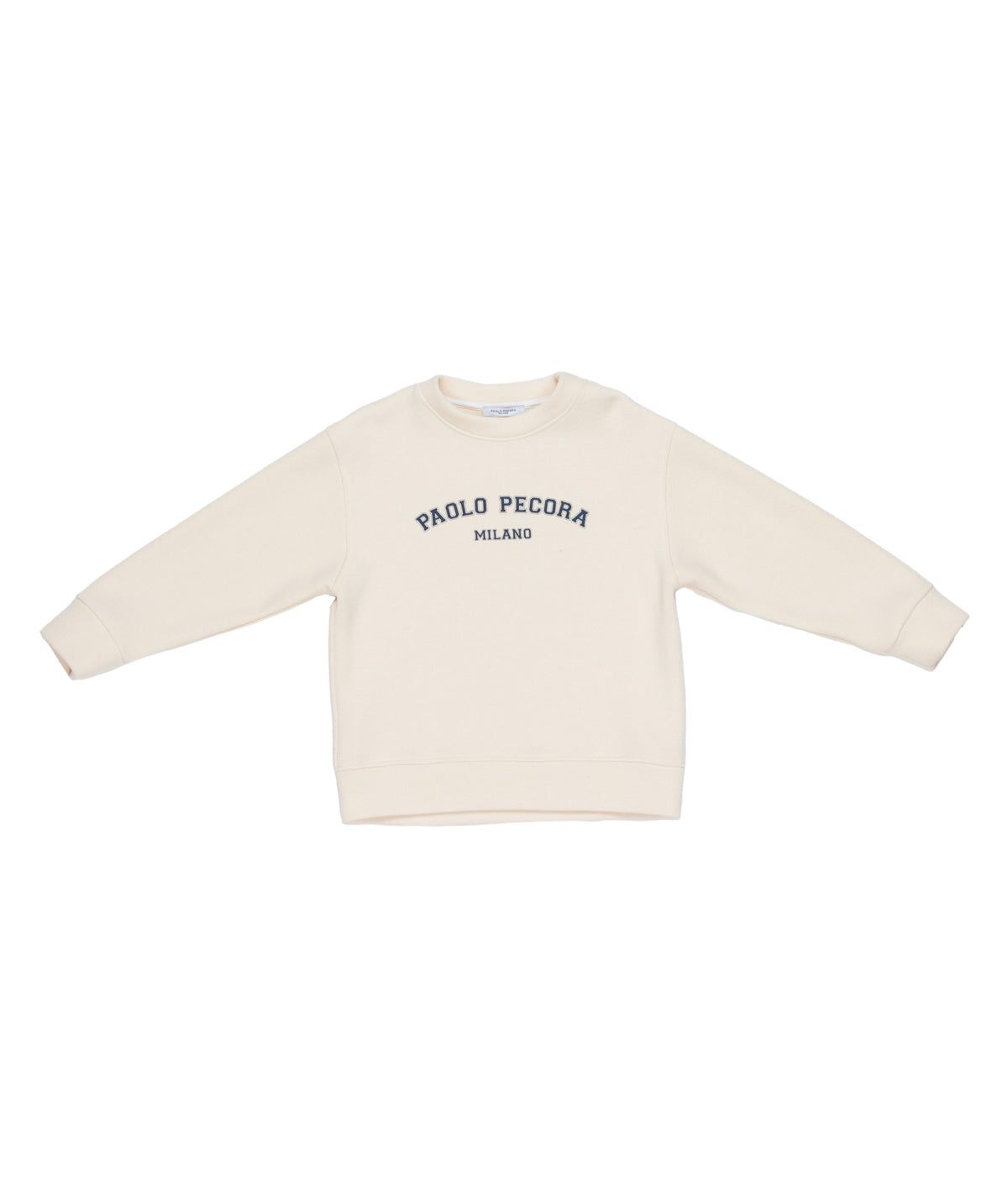 Boy Crewneck Sweatshirt with Front Logo Beige / 8Y