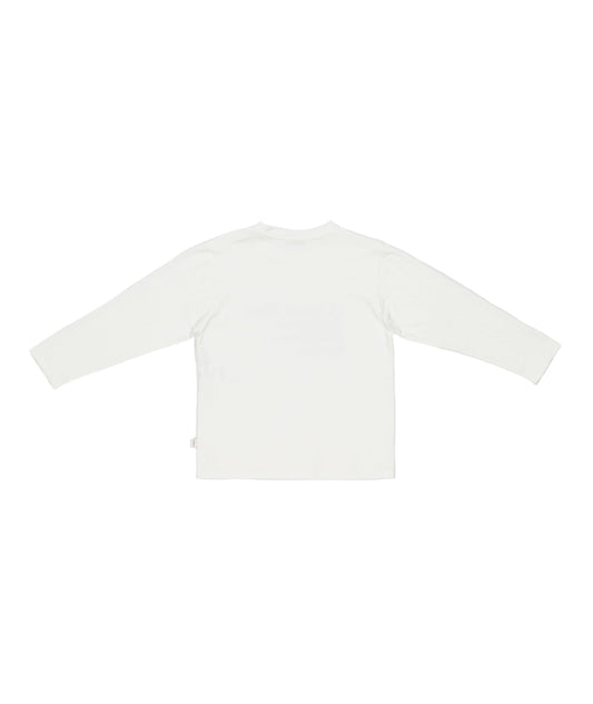 Boy Long Sleeve T-Shirt with Crew Neck White/Blue / 8Y