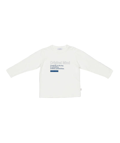 Boy Long Sleeve T-Shirt with Crew Neck White/Blue / 8Y