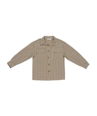 Boy Checked Shirt with Long Sleeves Camel / 8Y