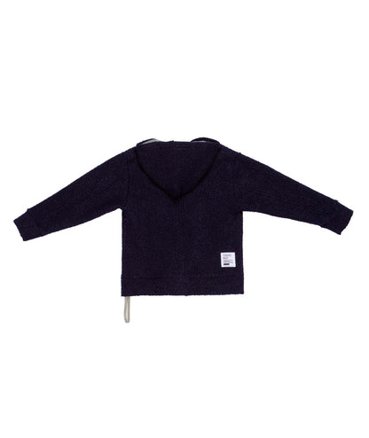 Boy Hooded Fleece Jacket with Logo Patch Blue / 8Y