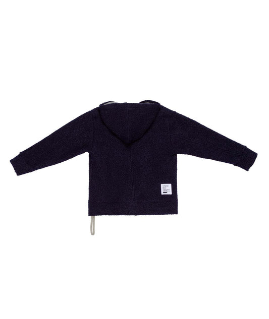 Boy Hooded Fleece Jacket with Logo Patch Blue / 8Y