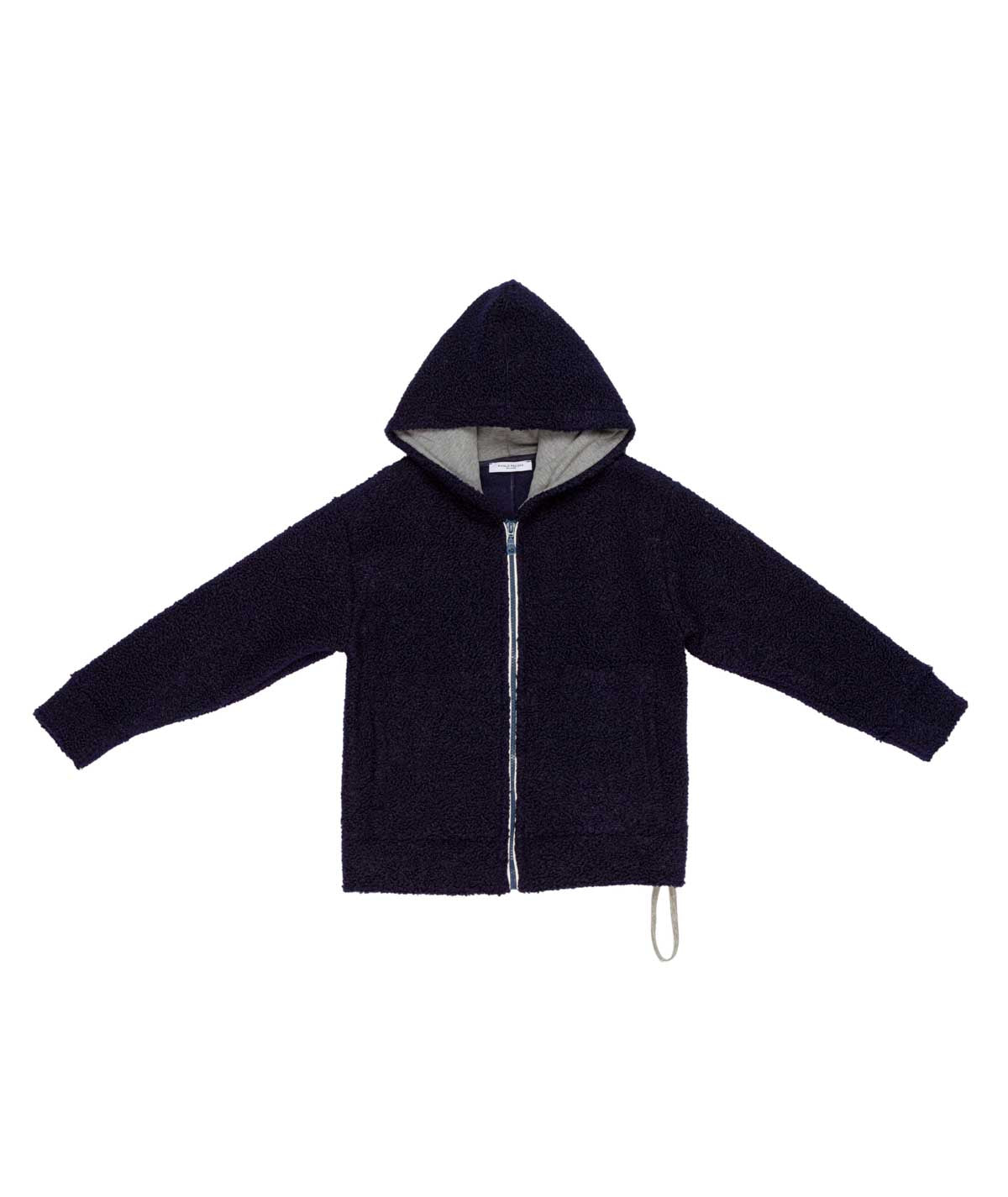 Boy Hooded Fleece Jacket with Logo Patch Blue / 8Y