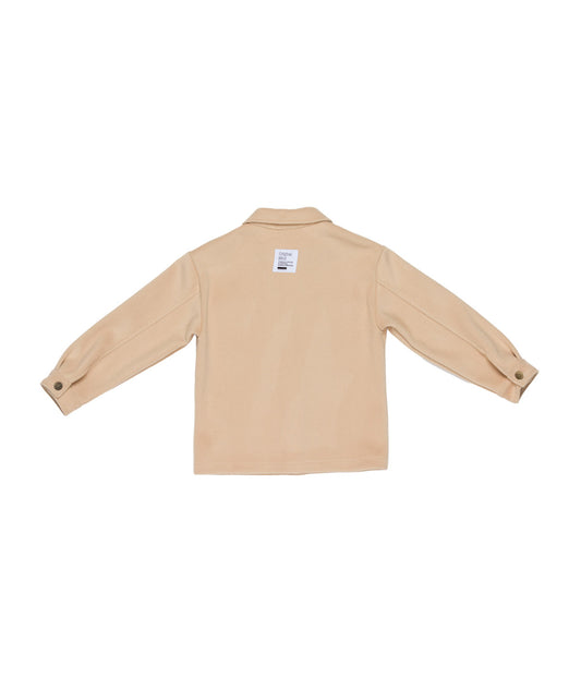 Boy Long-Sleeve Shirt with Back Label Detai Beige / 8Y