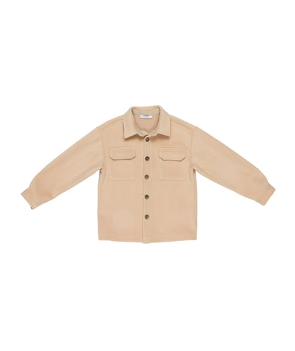 Boy Long-Sleeve Shirt with Back Label Detai Beige / 8Y