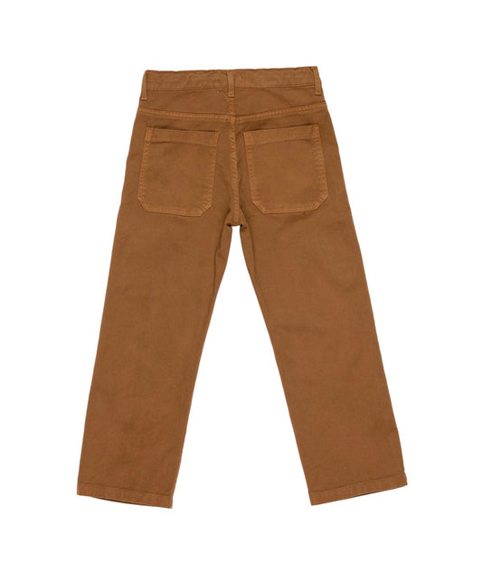 Boy Straight-Leg Pants with Back Pockets Brown / 8Y
