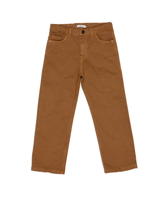 Boy Straight-Leg Pants with Back Pockets Brown / 8Y