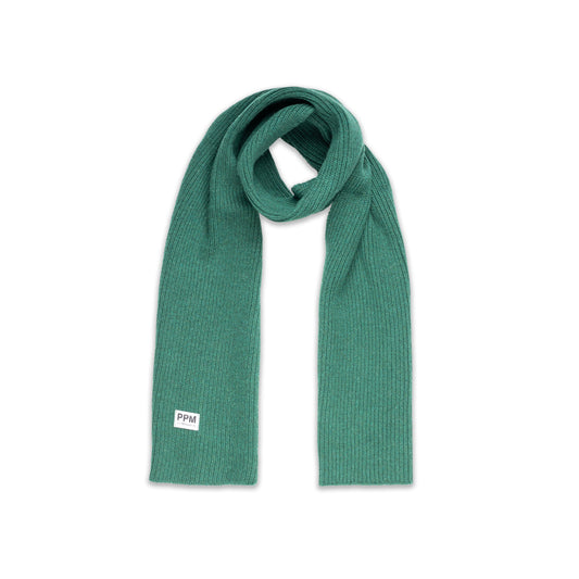 Boy Ribbed Knit Scarf with Logo Patch Red / 8Y