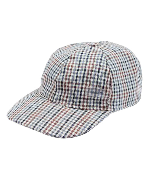 Boy Checked Baseball Cap with Logo Patch Camel / 8Y