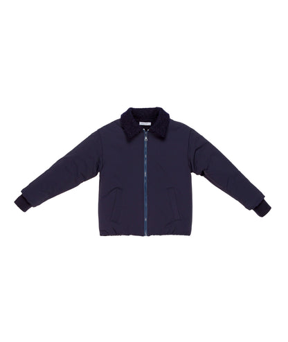 Boy Bomber Jacket with Shearling Collar Blue / 8Y
