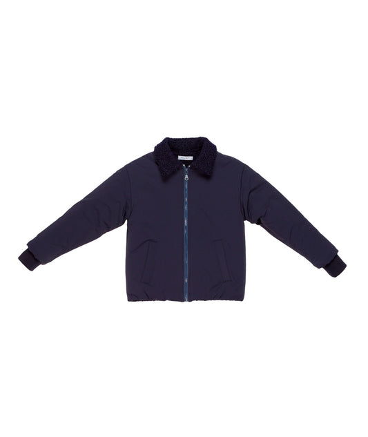 Boy Bomber Jacket with Shearling Collar Blue / 8Y