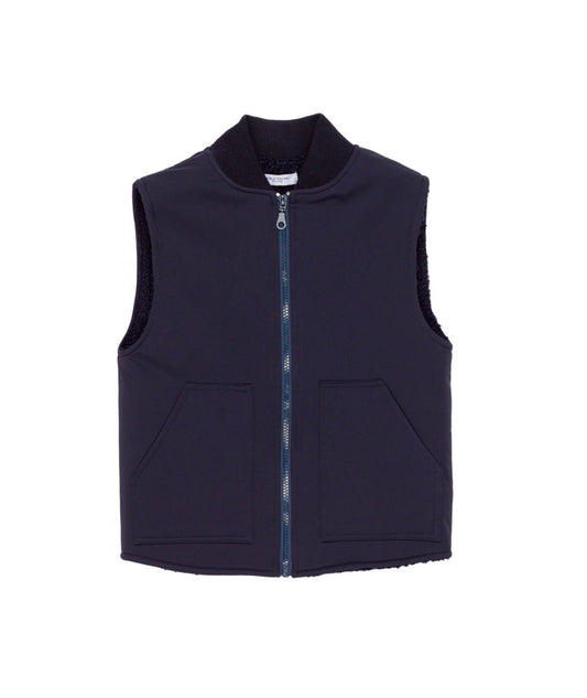Boy Sleeveless Zip Vest with Patch Pockets Blue / 8Y